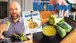 Hot For Food's All-Green Fresh Rolls with Green Curry Dipping Sauce (vegan, WFPB, GF, Oil-Free)