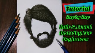 How to Draw Realistic Hair and Beard Tutorial for Beginners