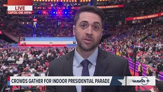 Crowd packed into Capital One Arena awaiting President Trump's arrival