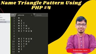 pattern program using php || #4 (Name Triangle Pattern)