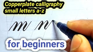 Beginner's Guide to Copperplate Calligraphy a-z small letters -with Brush pen