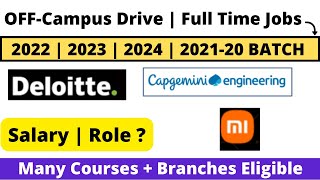 Deloitte | Capgemini | MI Hiring Off Campus Drive Full Time Jobs |  2022 | 2023 | 2024-2021 BATCH
