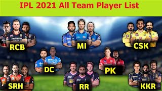 IPL 2021 All Team Player List (Team Squad)