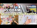 5:00 AM Morning Study Routine🌷📚|Lots of studying, early morning, Productivity|VB 💞