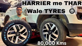 Tata Harrier Tyres Replaced  after 80,000 KMs | All Terrain Tyres | Ultramile | Tyres Changed