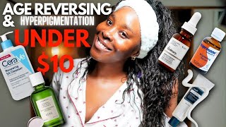 Anti-aging hyperpigmentation routine under $10 for dark skin age reversing