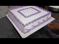 3kg square shape vanilla butter cream birthday cake decorating