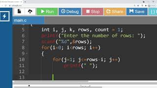 Pascal's Triangle in C | #SHORTS