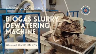 Biogas slurry dewatering machine to remove water from manure