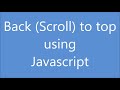 Create Scroll (Back) to Top button using Javascript/Jquery | ScrollTop  JQuery | Smooth Scroll