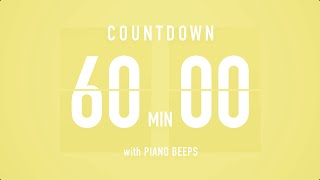 60 Minute Countdown Timer โณ Flip Clock with Piano Beeps ๐น๐ก