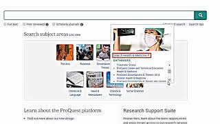 Library Tutorial : ProQuest Basic Search