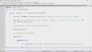 How to write the java program to convert from the decimal to hexadecimal number?