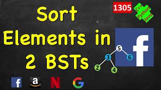 All Elements in Two Binary Search Trees | LeetCode 1305 | C++, Java, Python