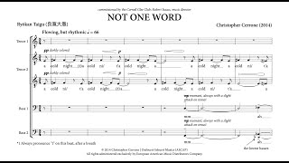 Christopher Cerrone — Not One Word [Score Follow Edition]