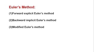 Lecture 25 Explicit Euler's Method