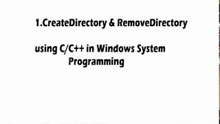 1. CreateDirectory Function - Windows System Programming in C/C++