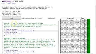 Codingbat - pos_neg (Python)