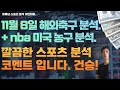 11월 9일 nba 미국농구분석, 느바분석, 해외축구분석, efl 축구분석, 분데스리가 분석, 에레디비시분석, 스포츠분석, 토토분석, 프로토분석.