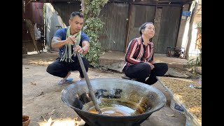 How to make Palm sugar at Siem Reap របៀបធ្វើស្ករត្នោតនៅខេត្តសៀមរាប