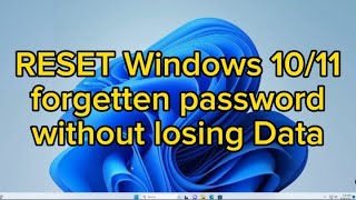 How To Reset Forgotten Password In Windows 10/11 Without Losing Data Without Disk & USB (EASY FIX)