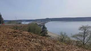 Looking for submarines! View of the hood canal bridge.