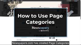 How to Use Page Categories on Newspapers.com