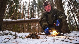 Hiking & Camping in the Wild | Bushcraft Shelter building part 1 | ASMR | 4K | Nature Documentary