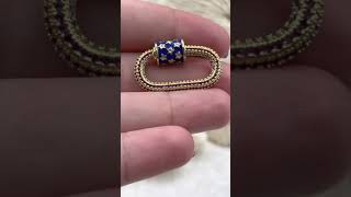 Bling By A - Red, White, and blue Micro Pave Carabiner Clasp with Stars