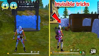 New invisible tricks by using zipline and launchpad - garena free fire 👻👻