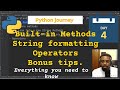 Learn Data Types Methods, String formatting, Operators in Python - Python Journey #day4