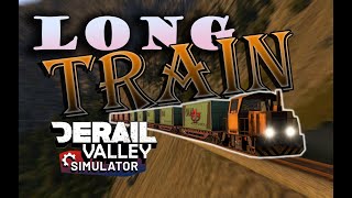 Pulling a Long Train On Unfamiliar Track in Derail Valley