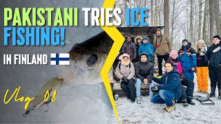 My First Ice Fishing Experience in Finland! 🇵🇰❄️ (Pakistani Tries Ice Fishing)