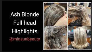 (minsunbeauty) Ash Blonde Full head Highlights/ Baby lights