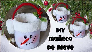 Dulcero MUÑECO DE NIEVE con Bote reciclado para Decorar en Navidad  /DIY para NAVIDAD 🎄☃⛄