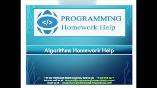 Algorithm Homework Help