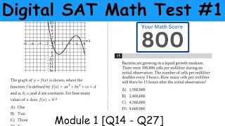 Digital SAT Math Test 1 Module 1 [Q14 - Q27] - Walkthrough!