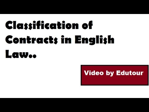 Classification Of Contracts In English Law (Business Law) - YouTube