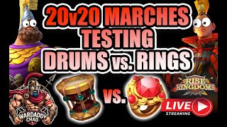 Live! 20v20 Battle Testing: Drums vs. Rings - Rise of Kingdoms