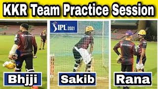 KKR Practice Session Ipl 2021 | KKR | IPL 2021, Nitish Rana,Sakib, Russell,Bhjji,Gill | Net Practice