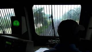 WAP7 cab ride in heavy rain  !!