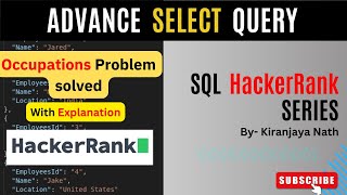 Occupations Problem Solved HackerRank | SQL | Pivot Function | CET | SQL HackerRank