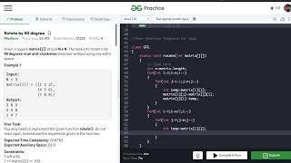 Rotate by 90 degree | GeeksForGeeks | Java | Best case Complexity