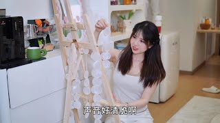 不到100块复刻出了千元贝壳画，一起来听风的声音吧~#vlog日常 #自制装饰画 #贝壳画 #家用咖啡机mcilpoog