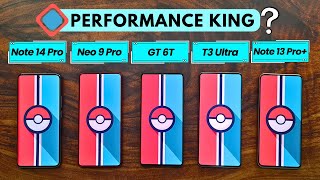 Best Performance🔥Redmi Note 14 Pro vs Realme GT 6T vs VIVO T3 Ultra vs iQOO Neo 9 Pro vs 13 Pro+