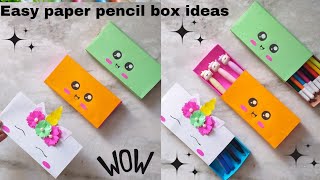 How to make easy  paper pencils box / DIY paper pencil box ideas / Easy origami box tutorial/ Orgami