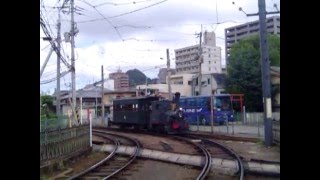 伊予鉄道　坊っちゃん列車　引き上げ線～道後温泉駅到着