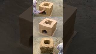 🌍 Build a Powerful Eco-Friendly Wood Stove with Clay | Primitive Technology DIY 🔥#woodstove #viral