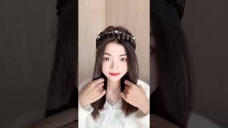 Pearl fishbone braid headband The hairstyle is so simple How to wear a hairband