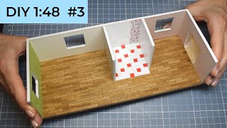 DIY How to Make a Miniature Roombox 1:48 || #3 Miniature floor and wall decor